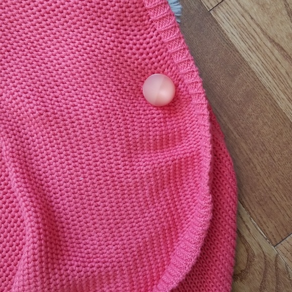 Rani Arabella Coral Pink Knit Sweater Poncho - Picture 3 of 8